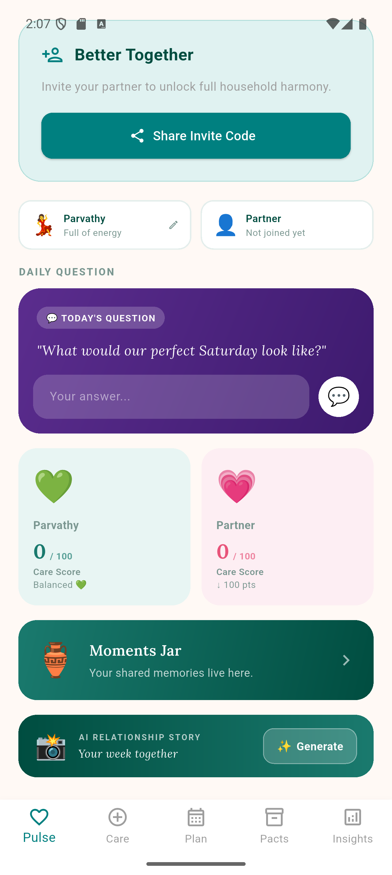 Pulse — your daily connection dashboard
